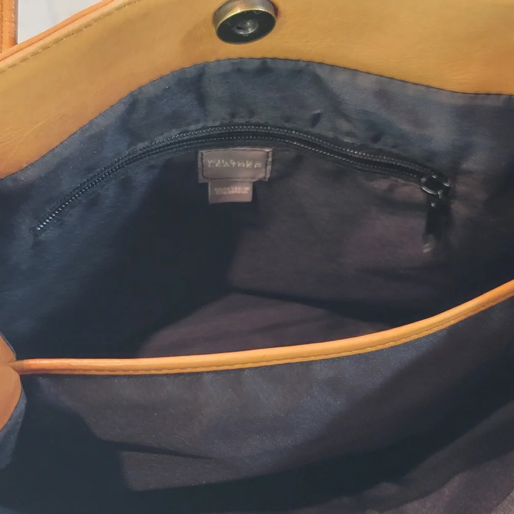 Wilsons Leather Vintage  Elegant Tan Leather Tote Bag - Picture 7 of 9